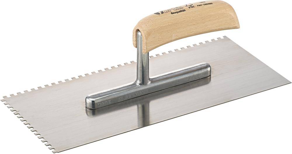 Glättekelle 280x130mm gezahnt 4x4mm FORTIS Bau