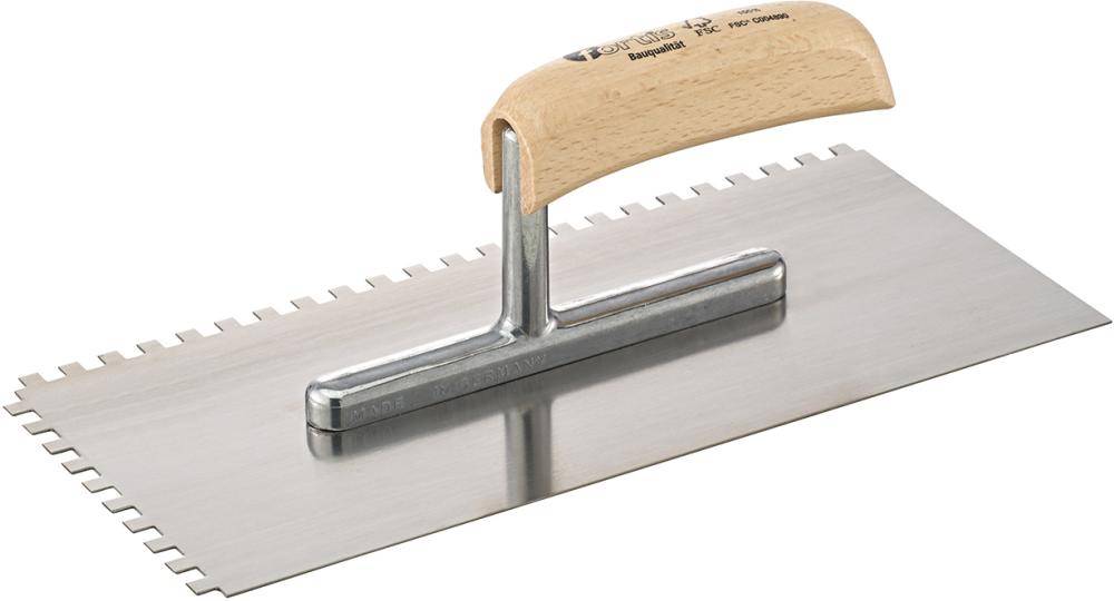 Glättekelle 280x130mm gezahnt 6x6mm FORTIS Bau