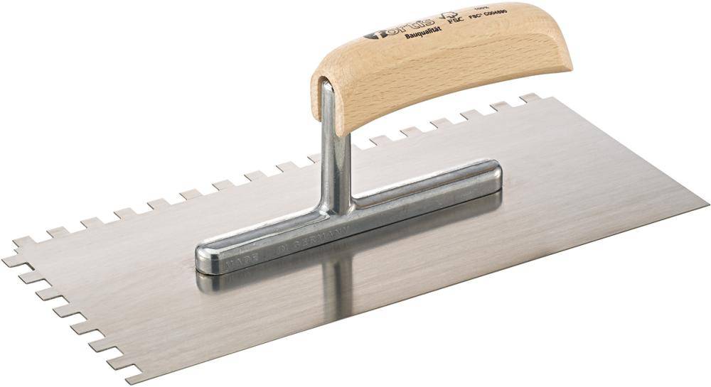 Glättekelle 280x130mm gezahnt 8x8mm FORTIS Bau