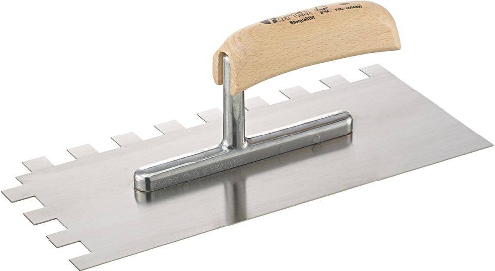 Glättekelle 280x130mm gezahnt 15x15mm FORTIS Bau