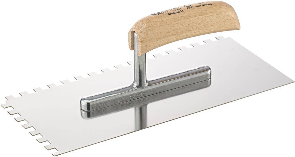 Glättekelle 280x130mm gezahnt 8x8mm rostfrei FORTIS Bau
