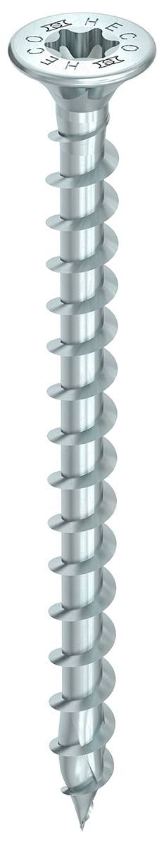 Metallschraube mit Kreuzschlitz, Gewindeschaft und scharfer Spitze auf weißem Hintergrund.