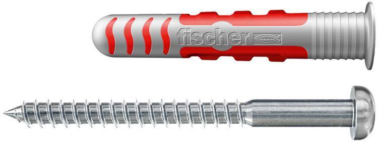 Fischer DuoSeal 8 x 48 S PH TX A2, Spreizdübel, Mauerziegel, Beton, Gipsblock, Gipsfaserplatten, Gipskarton, Nylon, Rot,