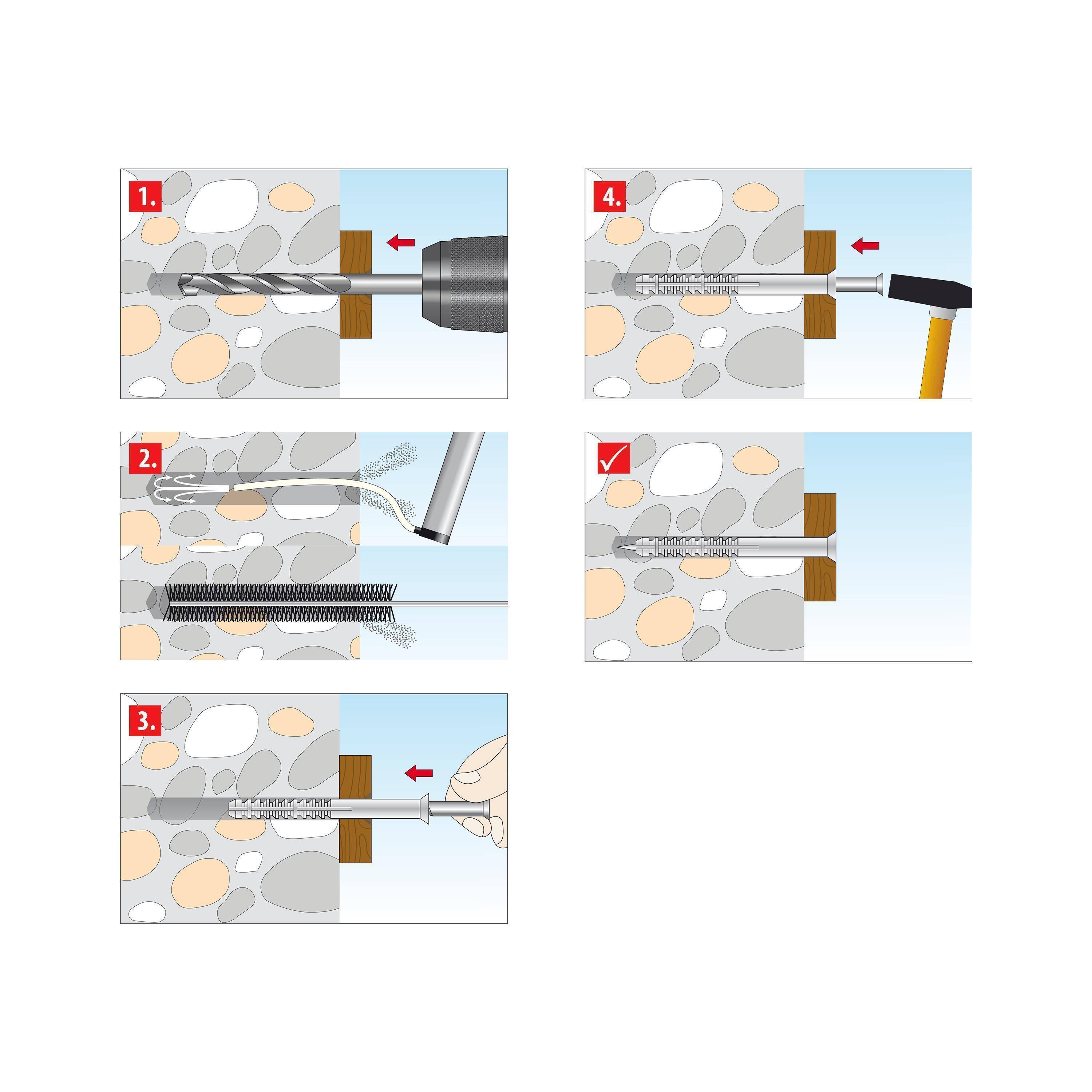 TOX Nageldübel Attack für Holzbauteile 6 x 60 mm, 50 Stück.
