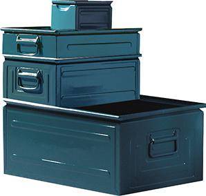 Stapeltransportkasten Stahl Gr.4 grau-blau B140xT200x130 mm