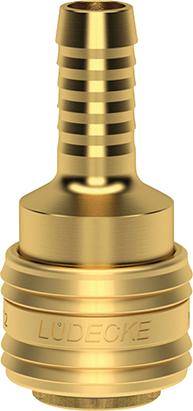 SchnellverschlusskupplungNW 7,2mm, Messing, Serie ES, Tülle 13 LÜDECKE