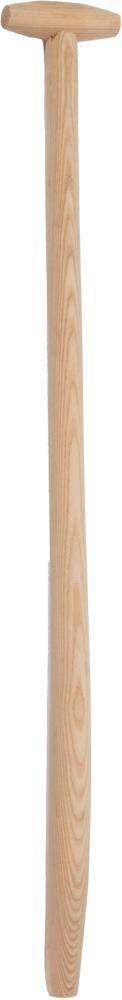 Holzhammer mit rundem Kopf und langem, sich verjüngendem Griff, dargestellt auf weißem Hintergrund.