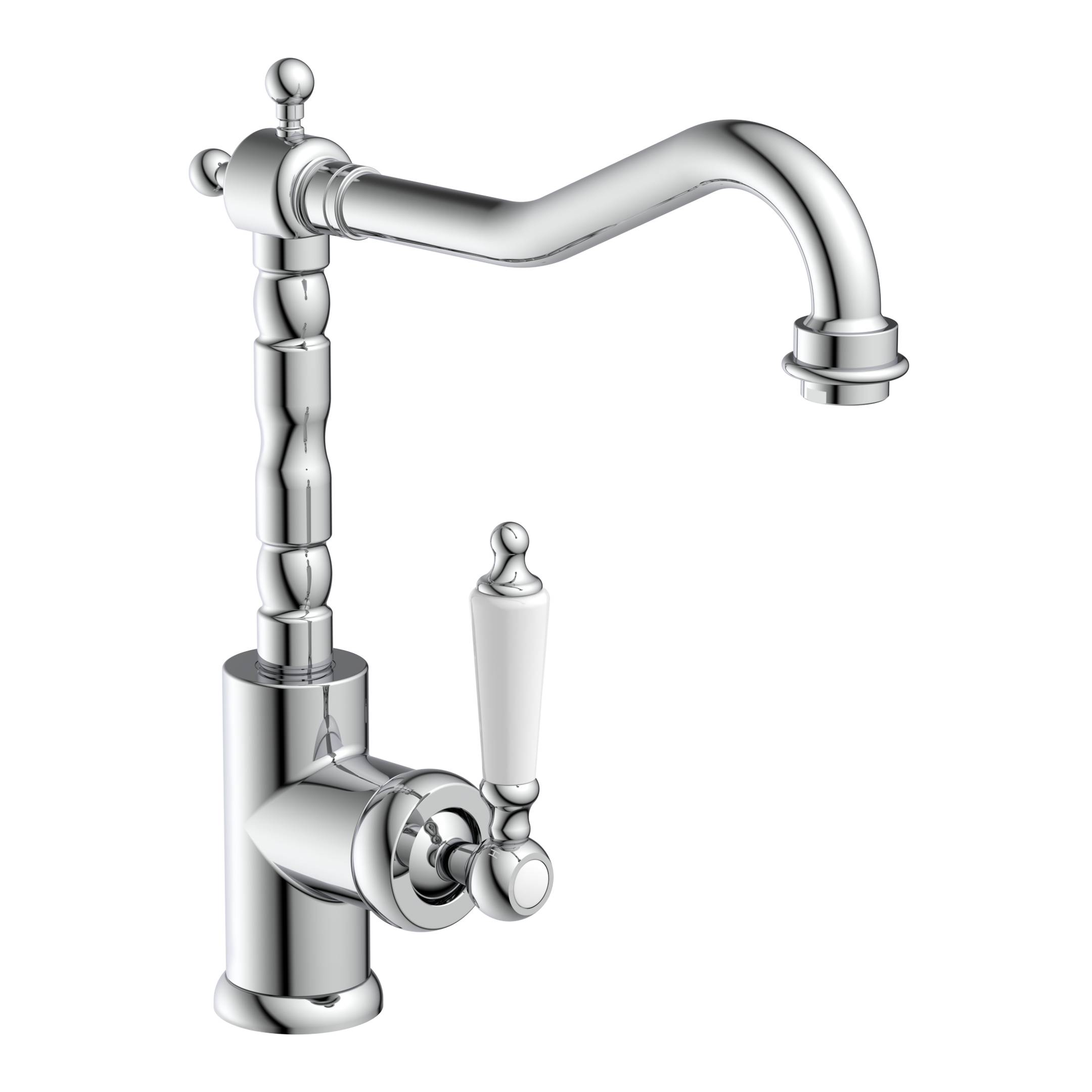 OLD STYLE Spültischarmatur, Chrom/Weiß