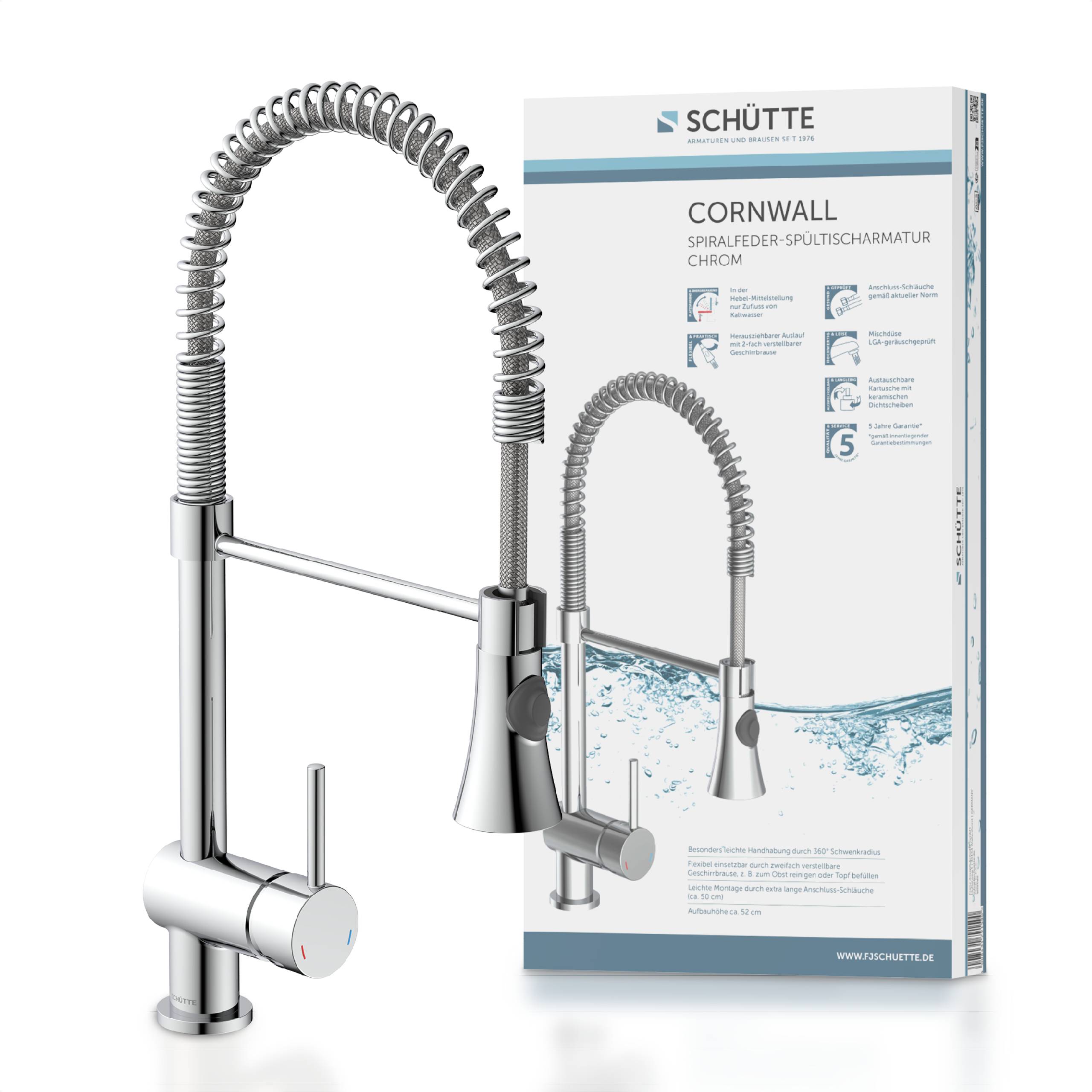 CORNWALL Spiralfeder Spültischarmatur, Chrom
