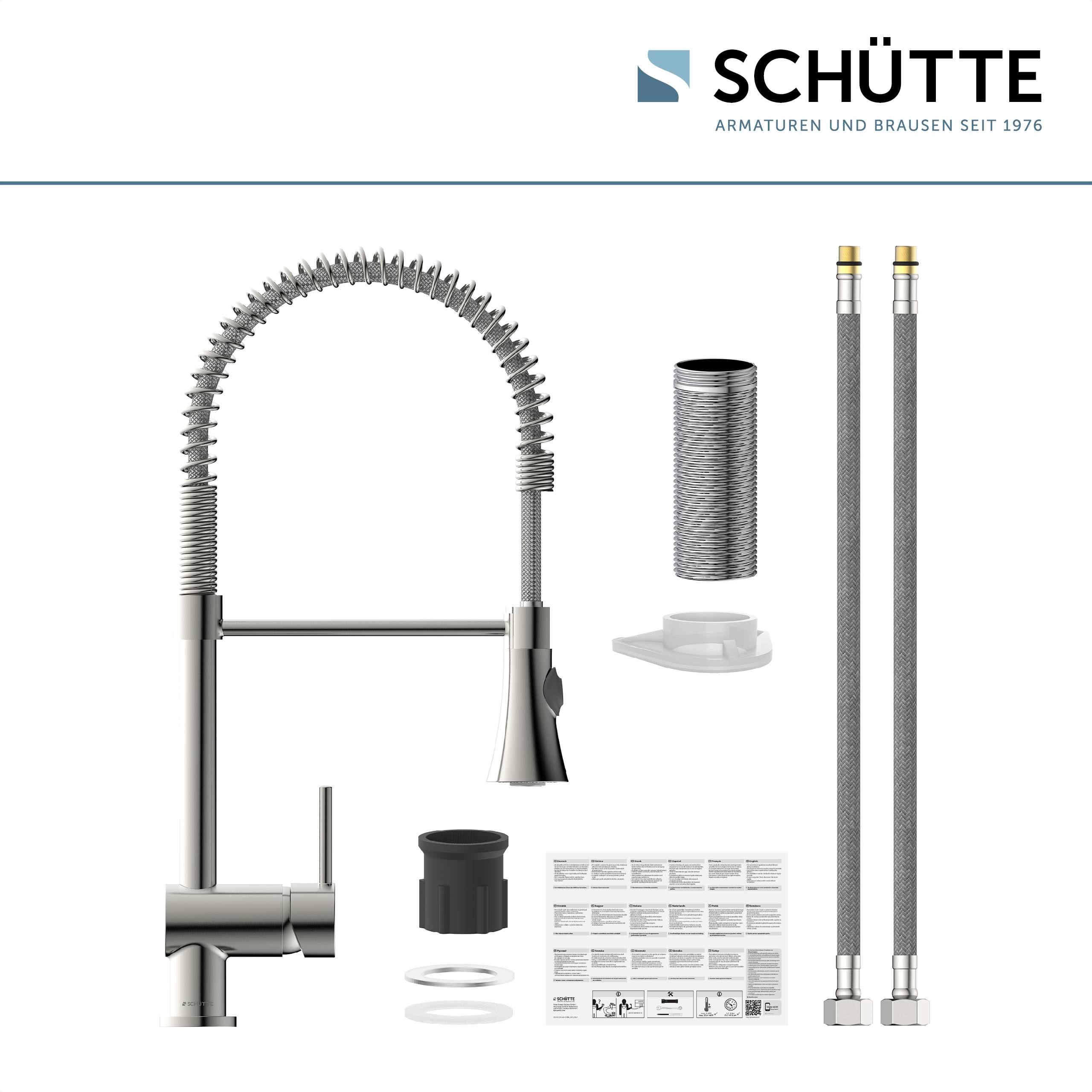 CORNWALL Spiralfeder Spültischarmatur, Edelstahloptik