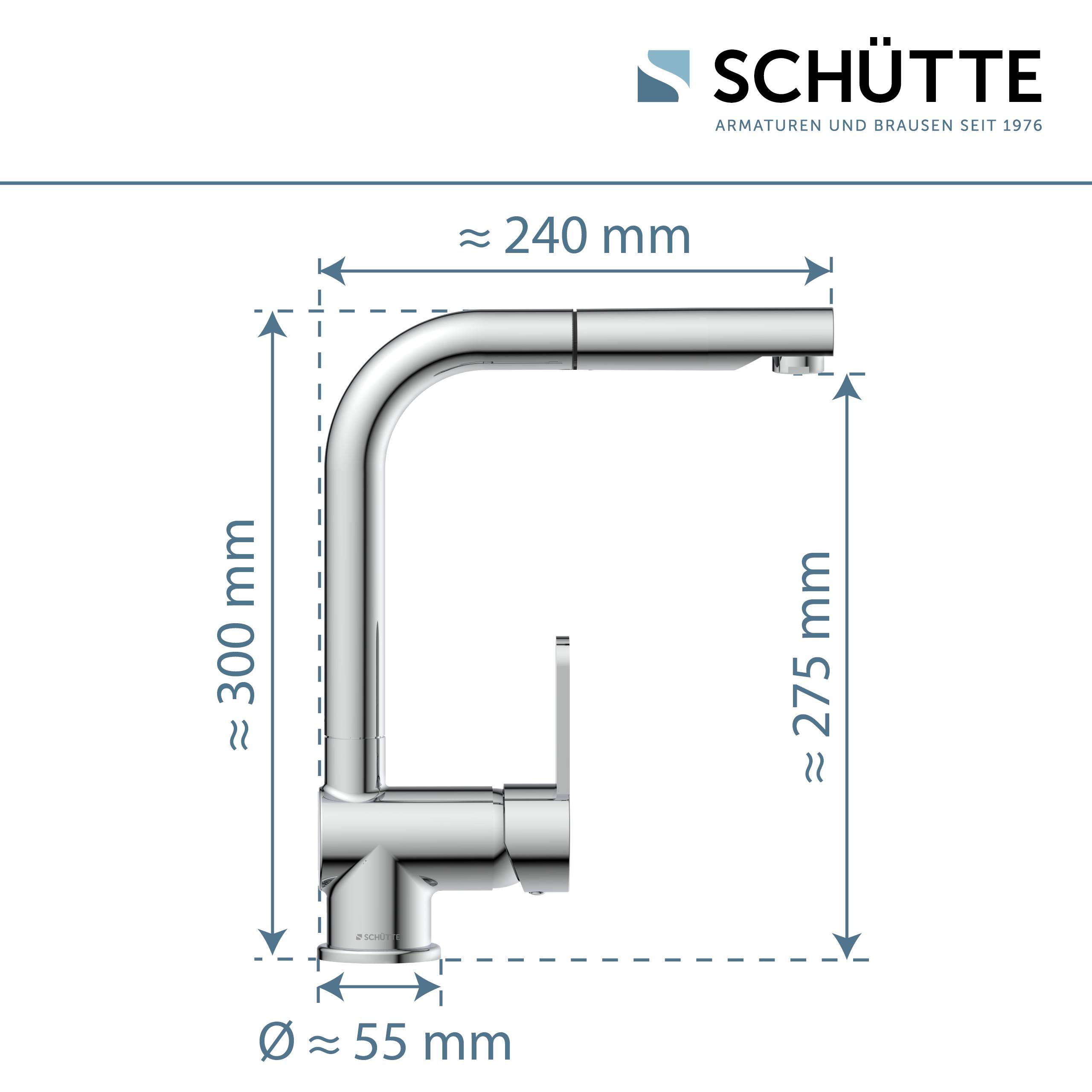 LONDON Spültischarmatur, Chrom, mit herausziehbarem Auslauf