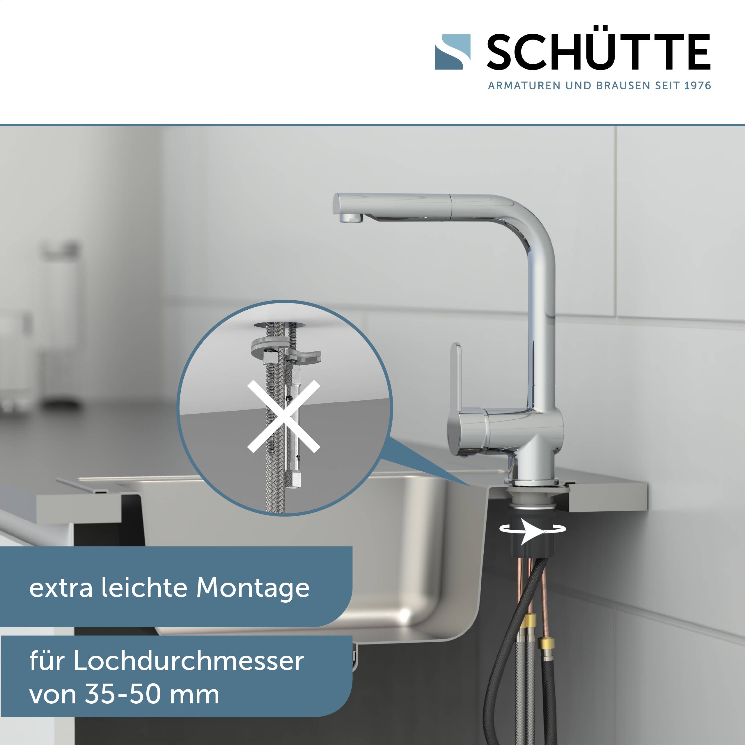 LONDON Spültischarmatur, Chrom, mit herausziehbarem Auslauf