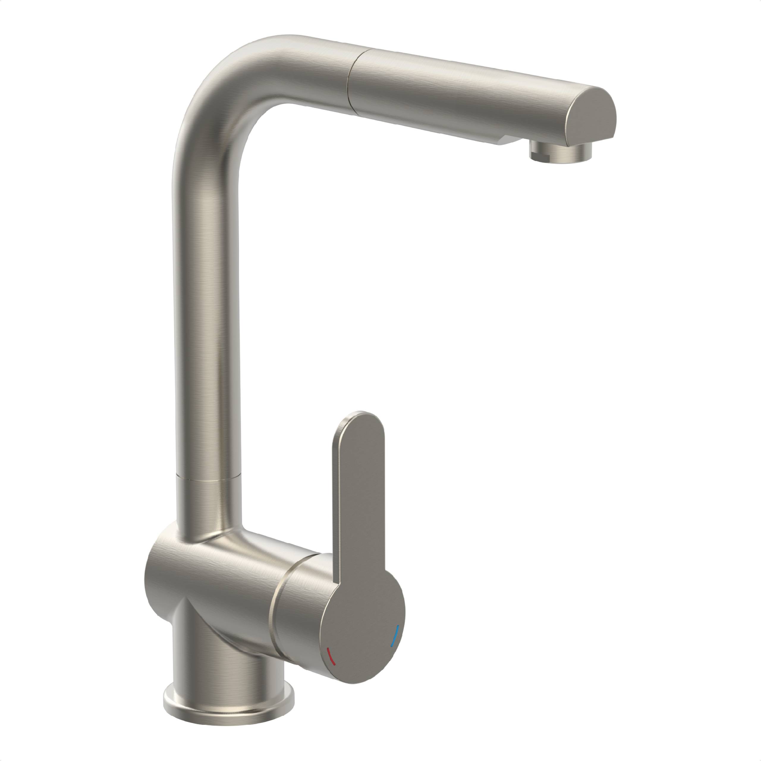 LONDON Spültischarmatur, Edelstahloptik, mit herausziehbarem Auslauf