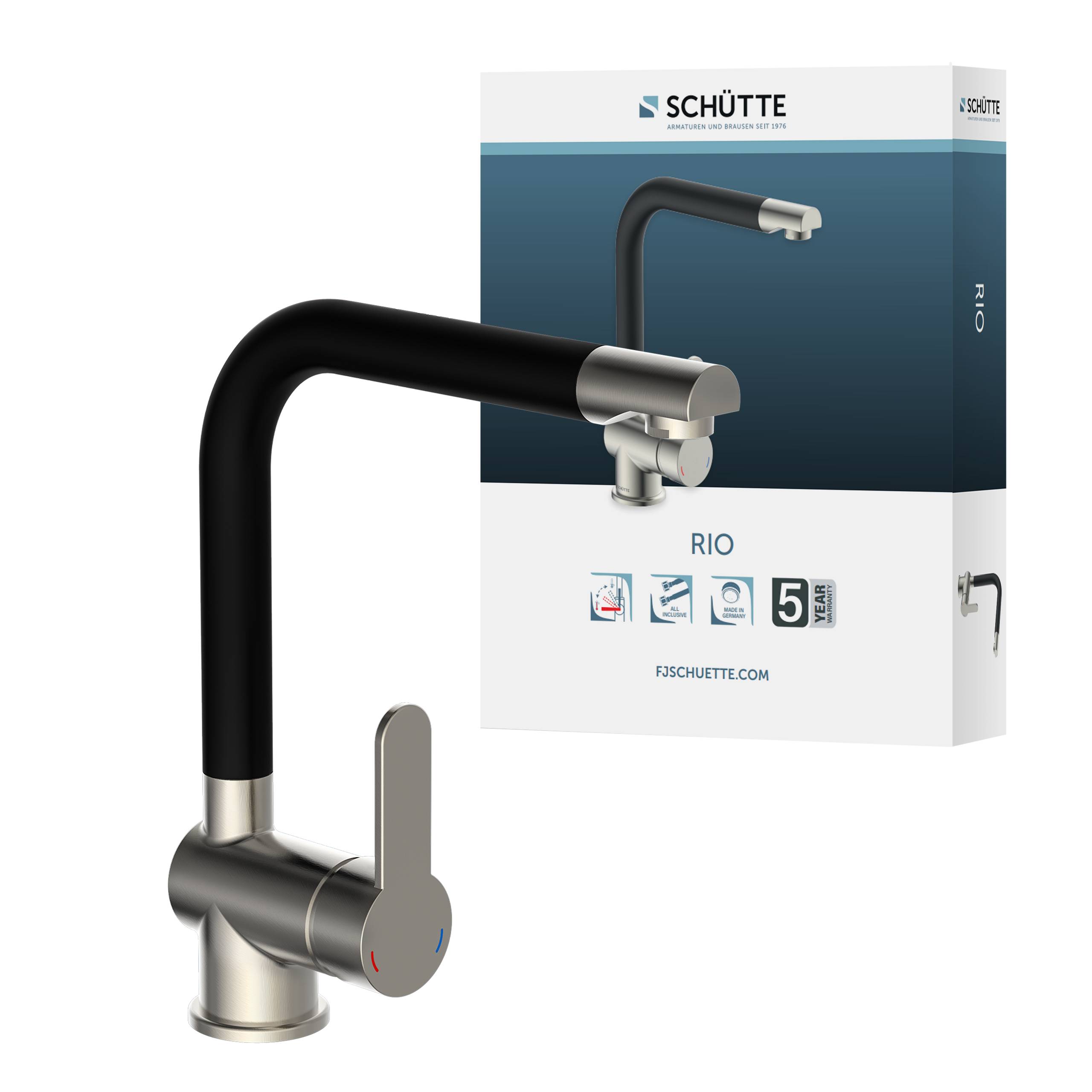 RIO Spültischarmatur, Edelstahloptik/Schwarz matt