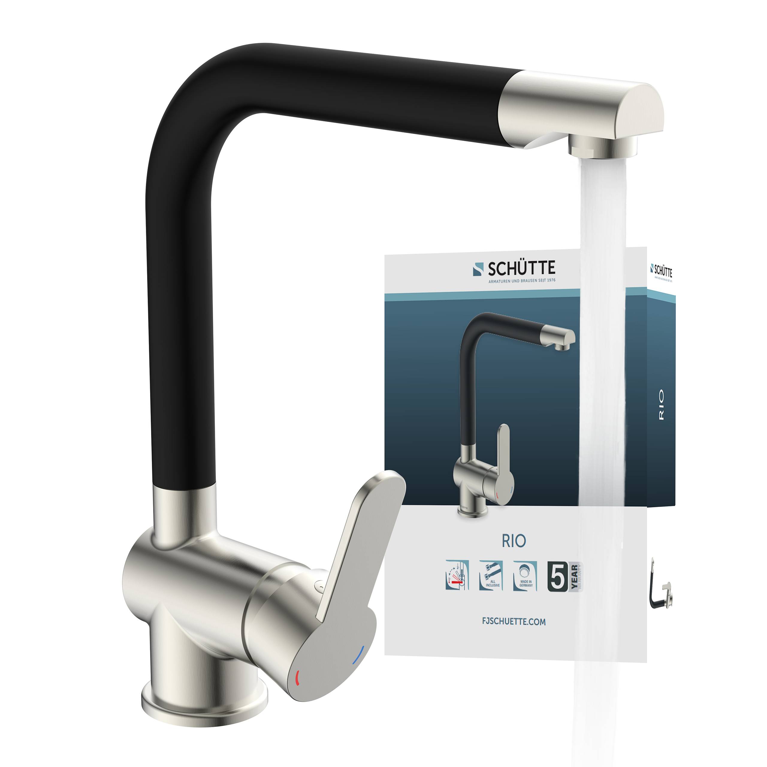 RIO Spültischarmatur, Edelstahloptik/Schwarz matt