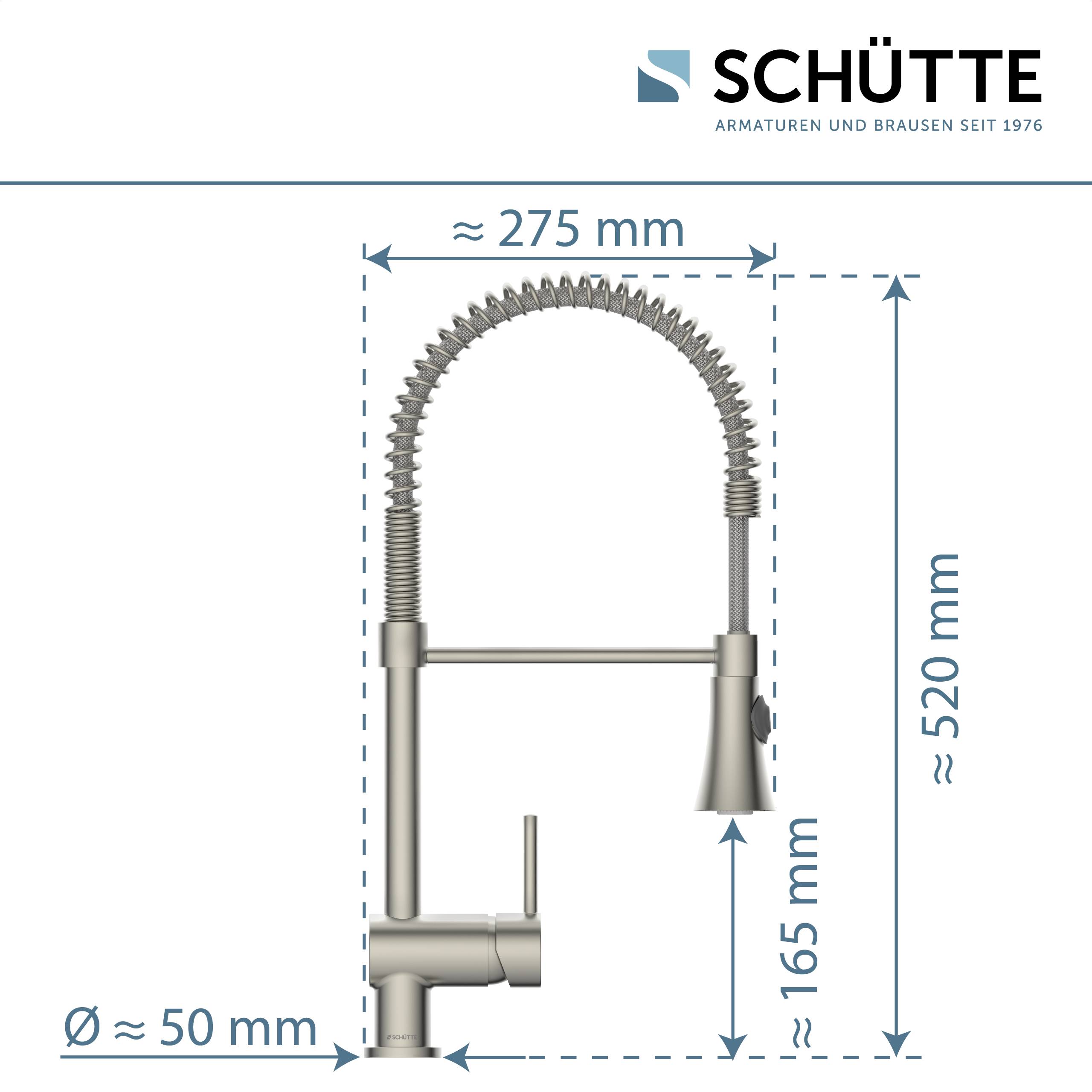 CORNWALL Spiralfeder Spültischarmatur Niederdruck, Edelstahloptik