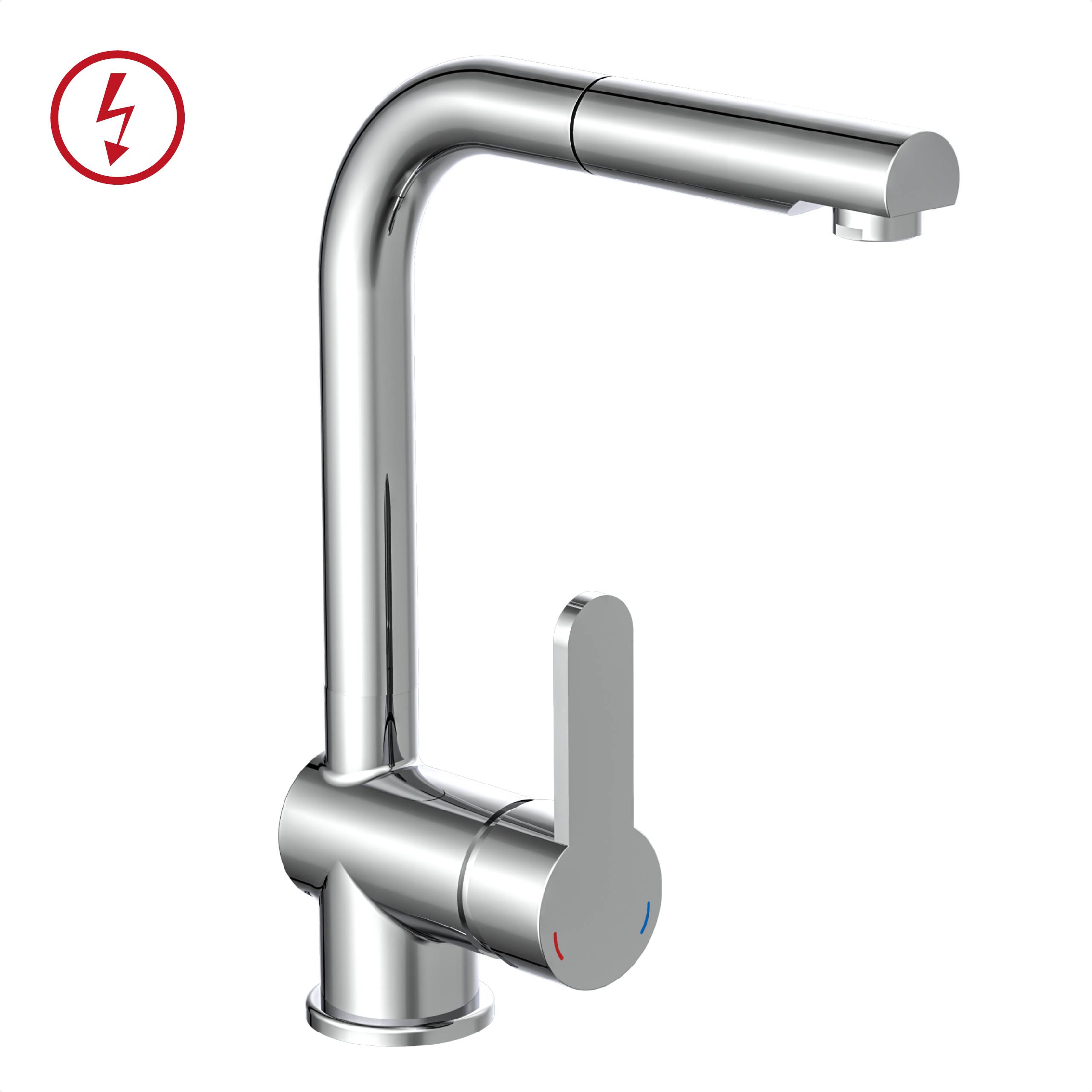 LONDON Spültischarmatur Niederdruck, Chrom, mit herausziehbarem Auslauf