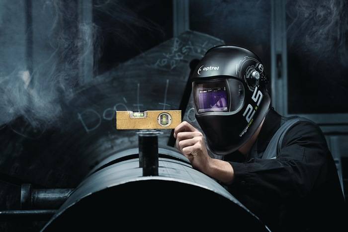 Schweißerschutzhelm Vegaview2.5 schwarz 90x110mm DIN 8-12 Krt.OPTREL