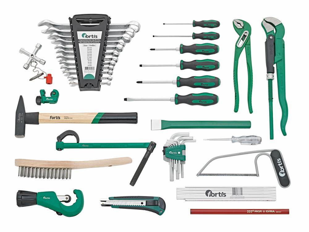 Werkzeugsortiment Sanitär 45-teilig im Rucksack FORTIS