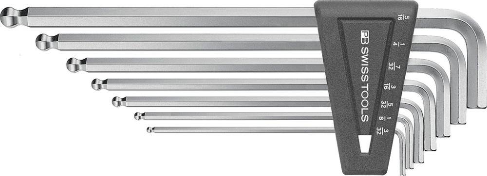 Winkelschraubendreher- Satz im Kunststoffhalter 7-teilig 3/32-5/16" lang Kugelko