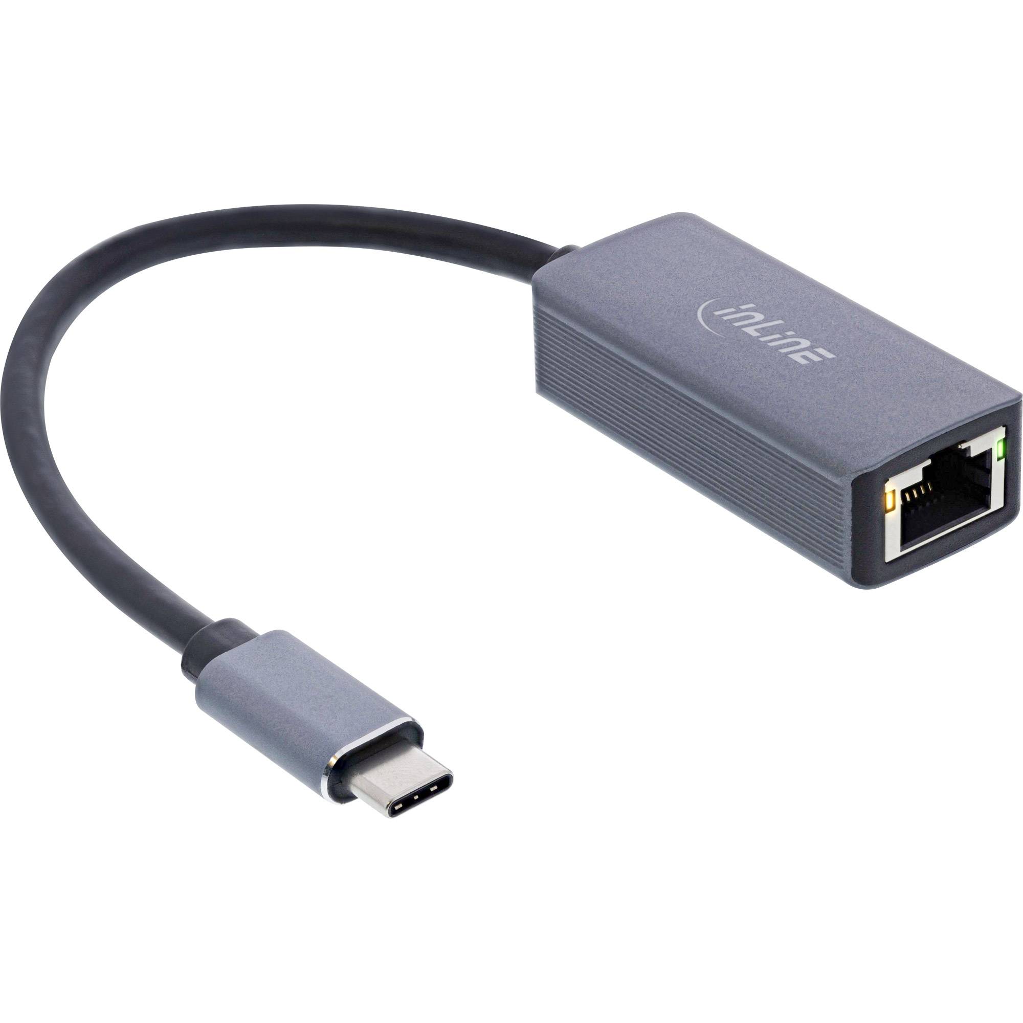 INLINE - USB 3.2 Netzwerk-Adapterkabel - 2,5 Gb/s Gigabit Netzwerk - USB-C