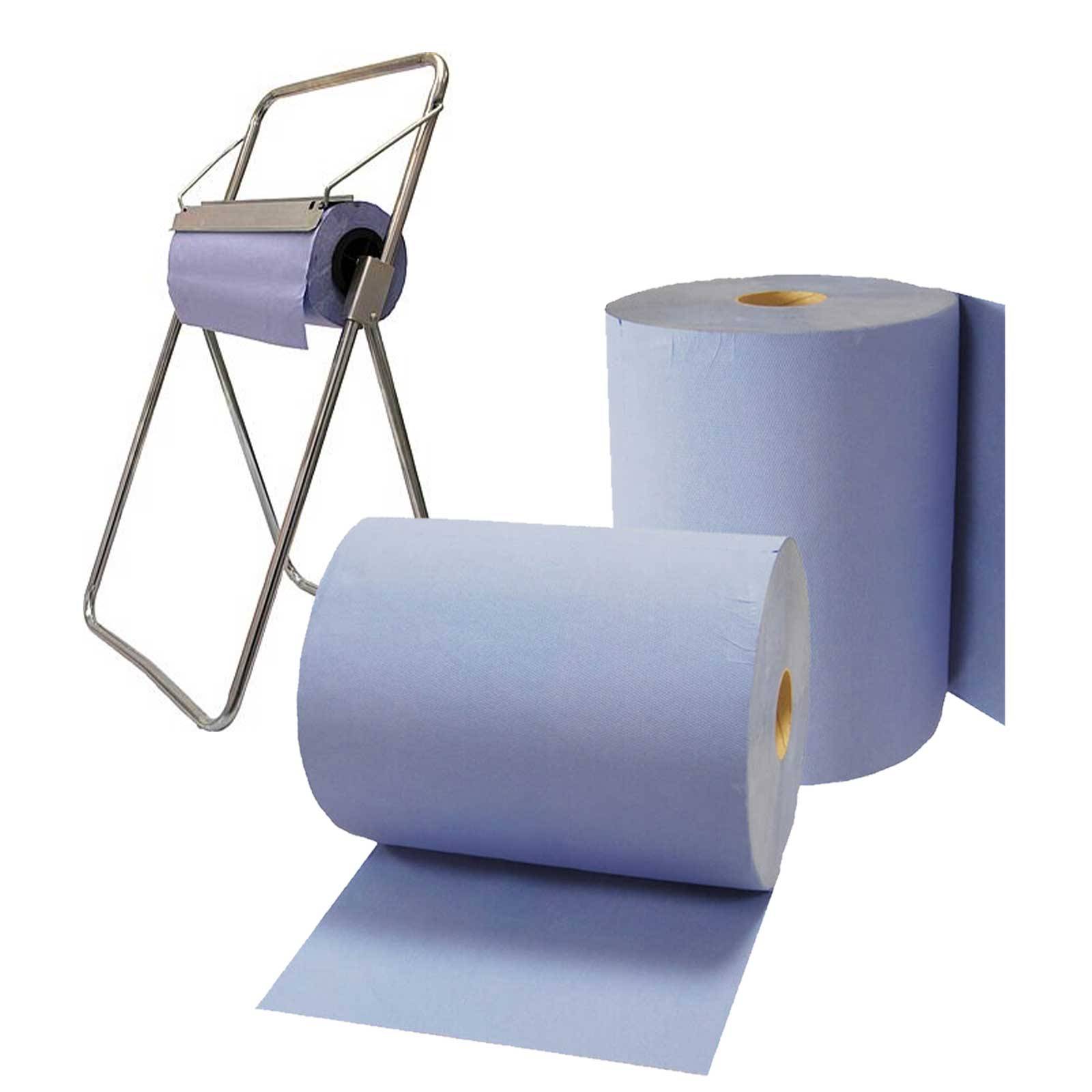 FRONTTOOL Papierrolle Komfort 3-lagig 2x 500 Blatt inkl. Bodenständer