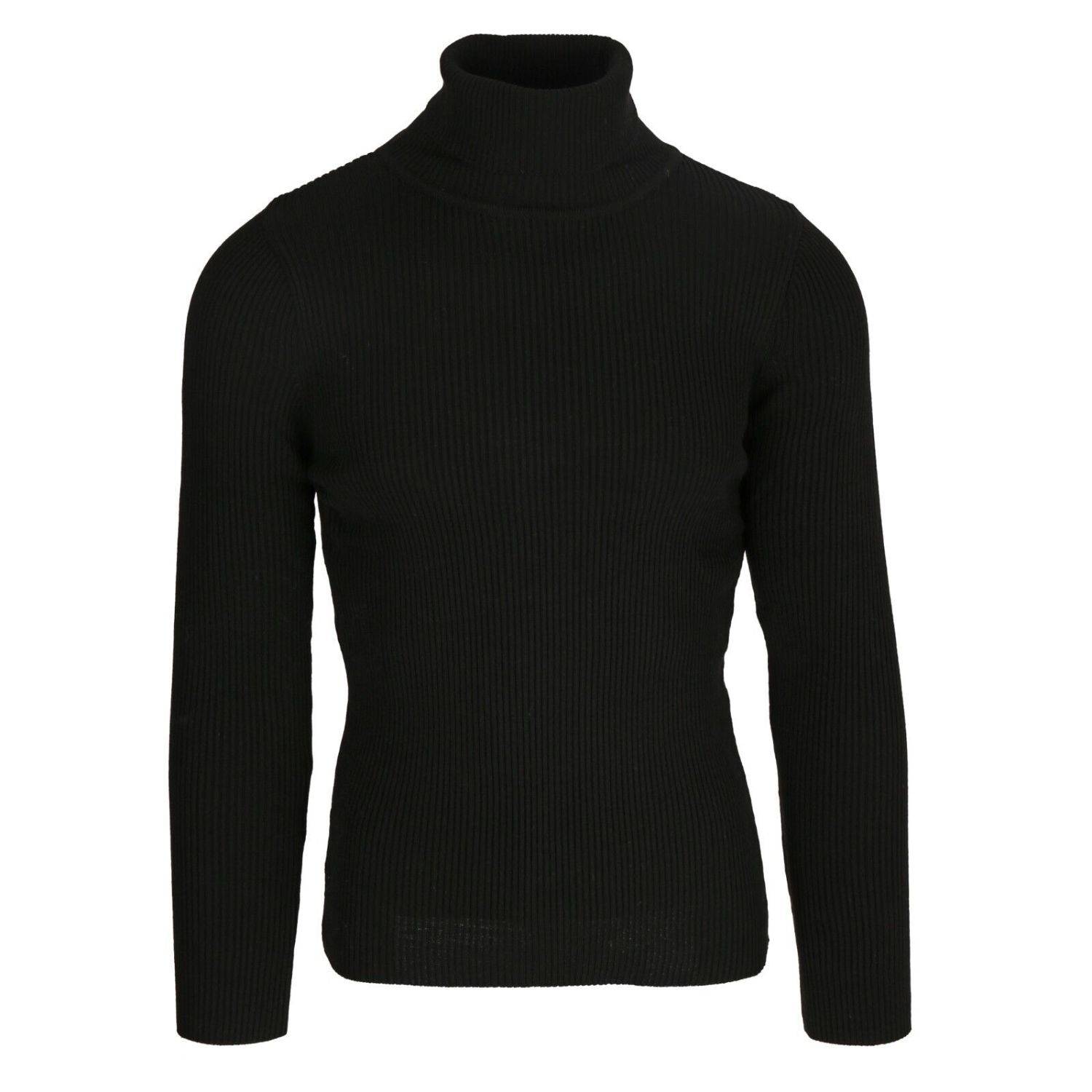 Rollkragen Pullover Herren Sweatshirt Sweater Rolli Stretch Pullover M Schwarz