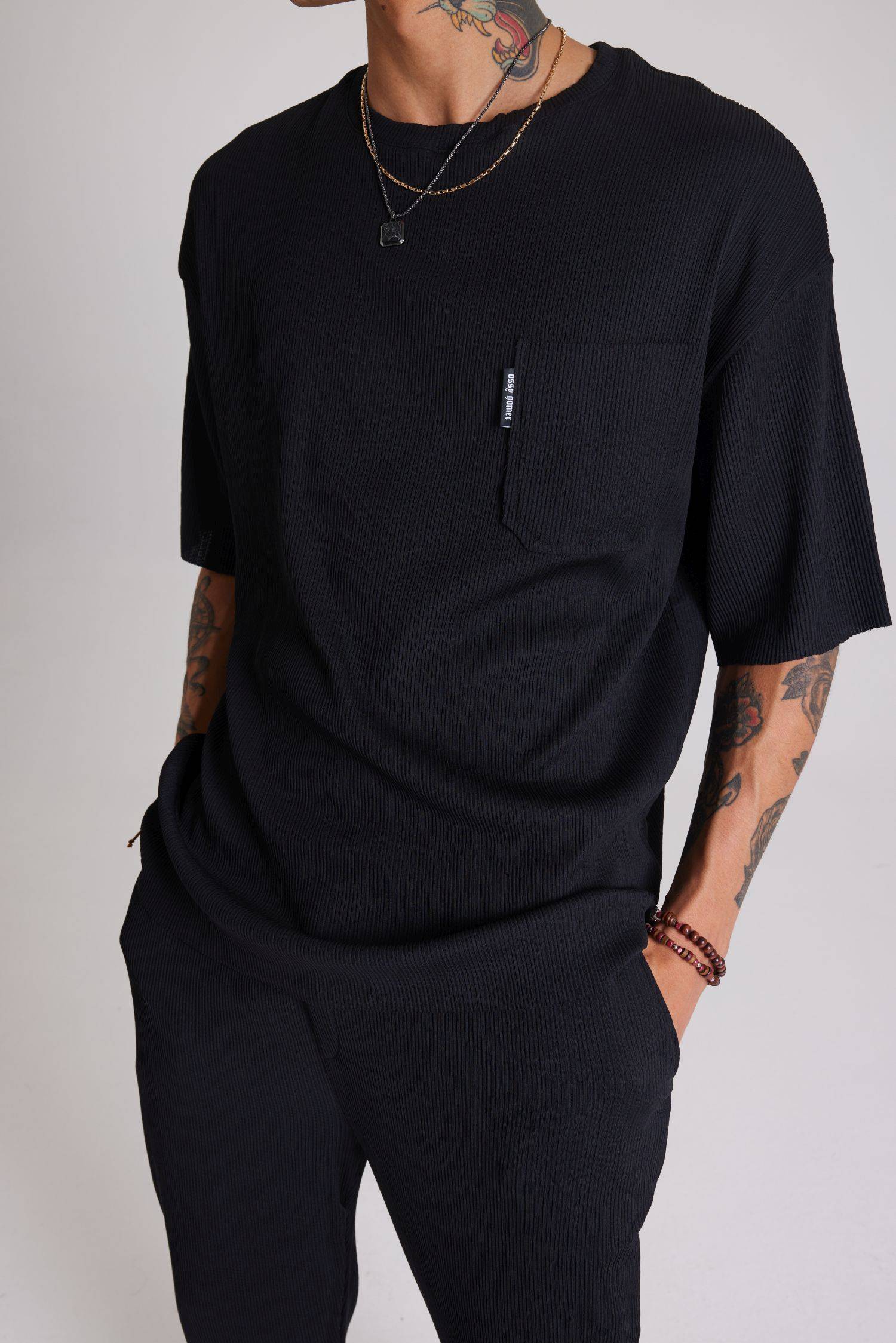 Herren Sportanzug Freizeit Hose T-Shirt Freizeitanzug Oversize M Schwarz