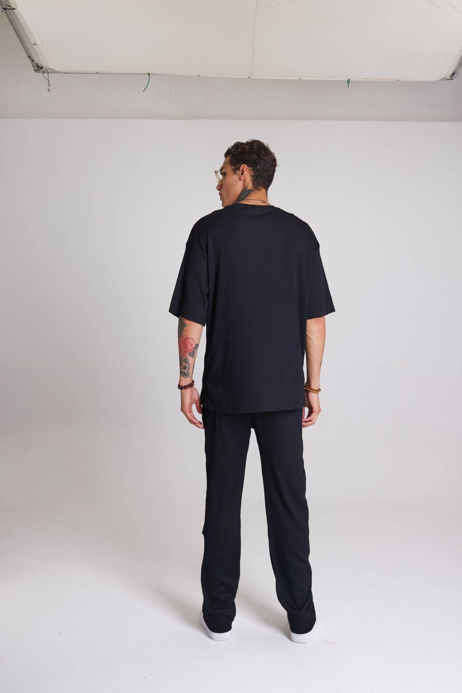 Herren Sportanzug Freizeit Hose T-Shirt Freizeitanzug Oversize M Schwarz