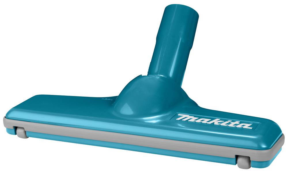 Farbiges Makita-Staubsauger-Bodendüsenaufsatz mit Winkelverbinder und Rollen.