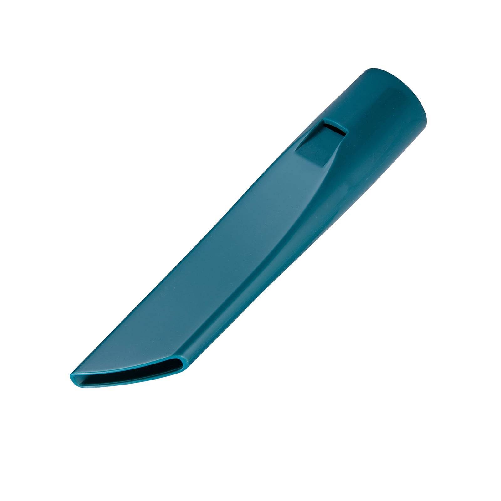 Eine blaue Staubsauger-Fugendüse, die für enge Zwischenräume und Ecken konzipiert ist.