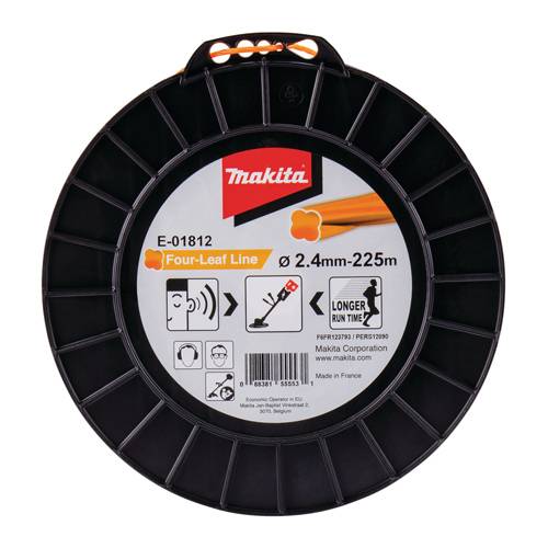 MAKITA E-01812 - Mähfaden Four-Leaf passend für Akku-Freischneider UR012G (Fadenstärke 2,4 mm | Fadenlänge 225 m)