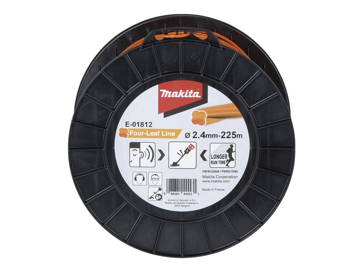 Makita Spule mit Trimmer-Schnur mit der Bezeichnung E-01812, Four-Leaf Line, 2,4 mm x 225 m.