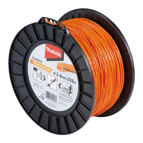 MAKITA E-01812 - Mähfaden Four-Leaf passend für Akku-Freischneider UR012G (Fadenstärke 2,4 mm | Fadenlänge 225 m)