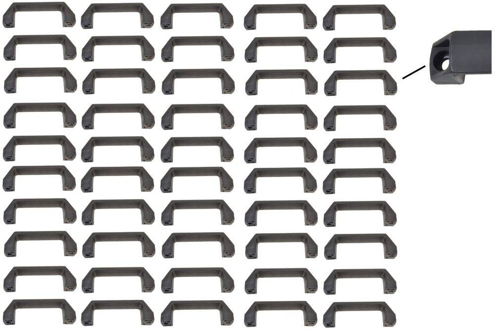 Set aus 50 Handgriffen / Rangiergriffe Kunststoff Handgriff schwarz