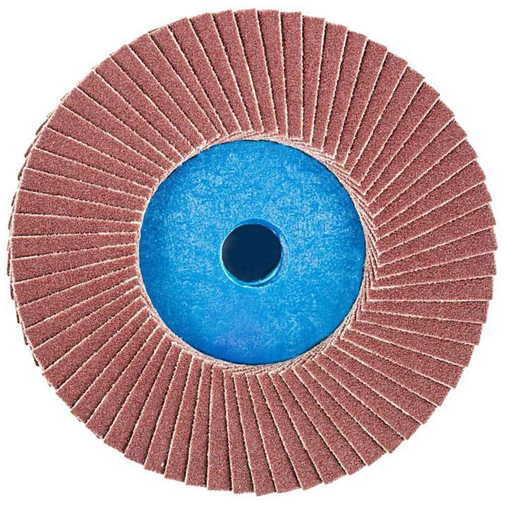 Schleifscheibe - PFERD COMBIDISC®-Mini-POLIFAN® - Ø 75 mm - Bezeichnung CD PFF 75 A 120 - Korngröße 120 - empf. Drehzahl 8000 bis 10000 min-¹ -