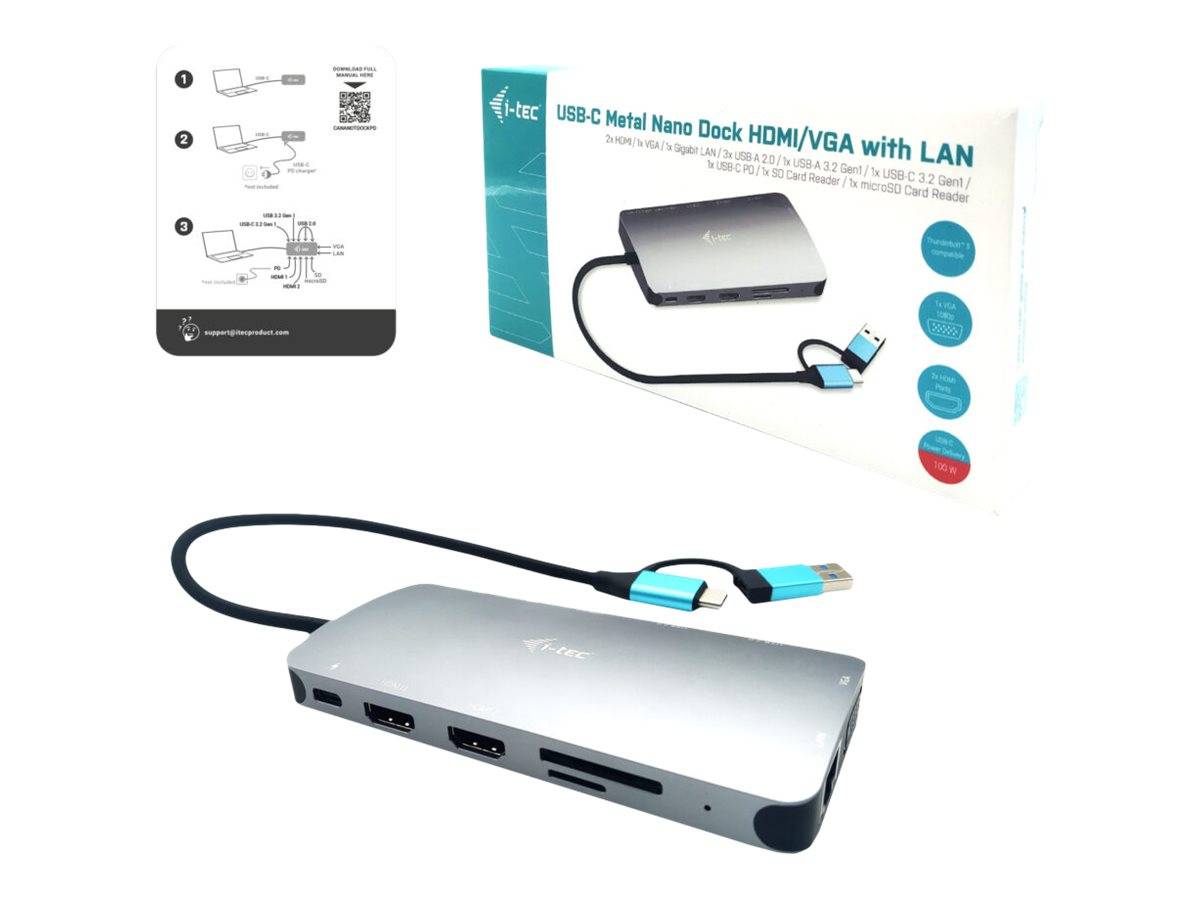i-Tec Nano Dock - Dockingstation - USB 3.0 / USB4 / Thunderbolt 4