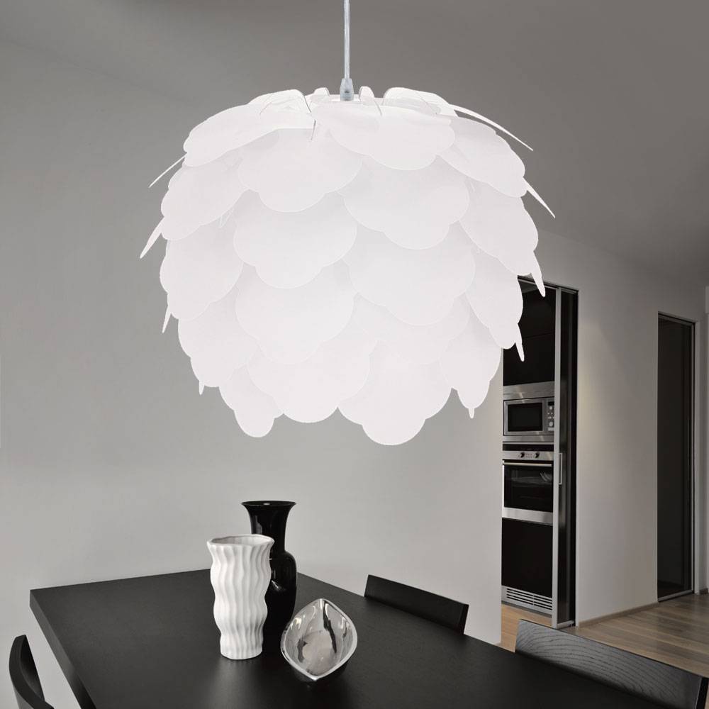 LED 7 Watt Hängeleuchte Stahl weiß Beleuchtung Pendellampe Schlafzimmer Lampe Diele