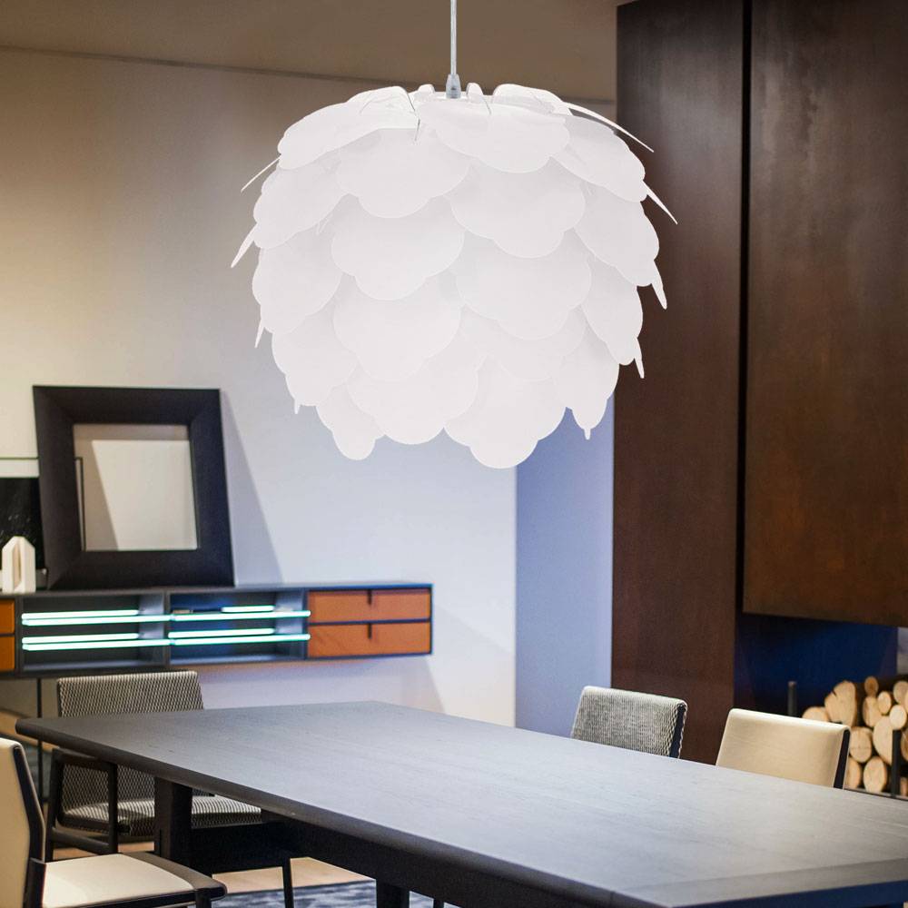 LED 7 Watt Hängeleuchte Stahl weiß Beleuchtung Pendellampe Schlafzimmer Lampe Diele