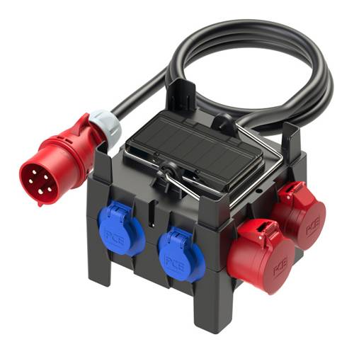 PC ELECTRIC 9030614 - Mobilverteiler "IMST BV" (Eingang: 1x Stecker 400V/32A/5-pol + 2m Kabel | Ausgang: 1x