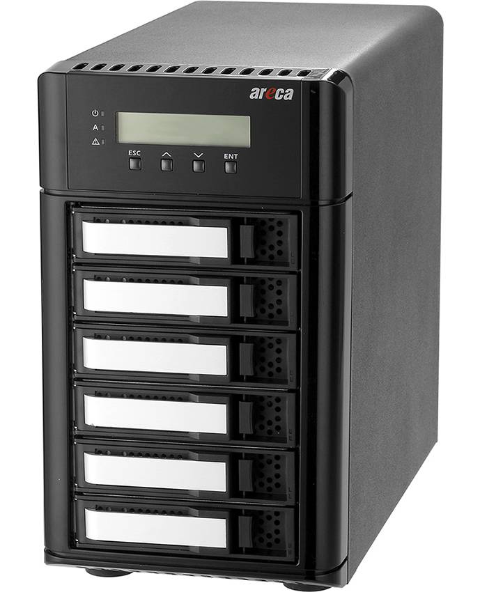 Areca 8050T3U-6 - Tower - ROC - Schwarz - Thunderbolt 3 / USB 3.2 Gen 2 to 12Gb/