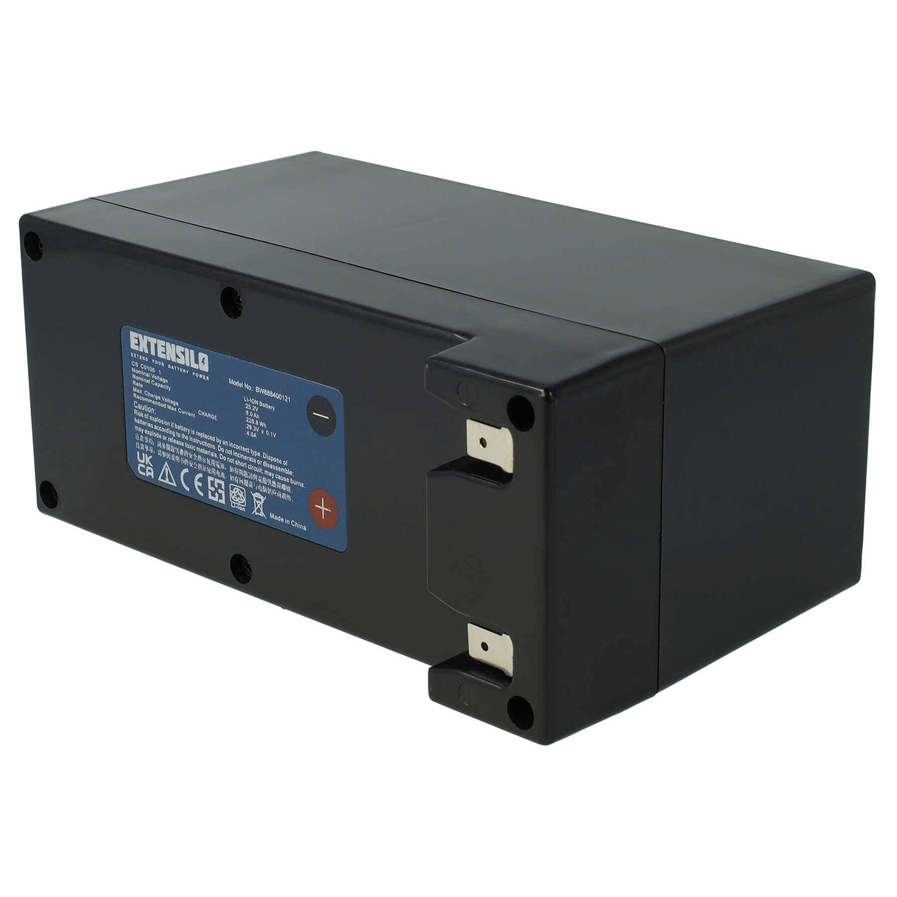 EXTENSILO Akku kompatibel mit Ambrogio L30, L300 Basic 4B, L300 Basic 1B, L250 Elite S, L300 Basic, L300 Rasenmäher (9000mAh, 25,2V, Li-Ion)