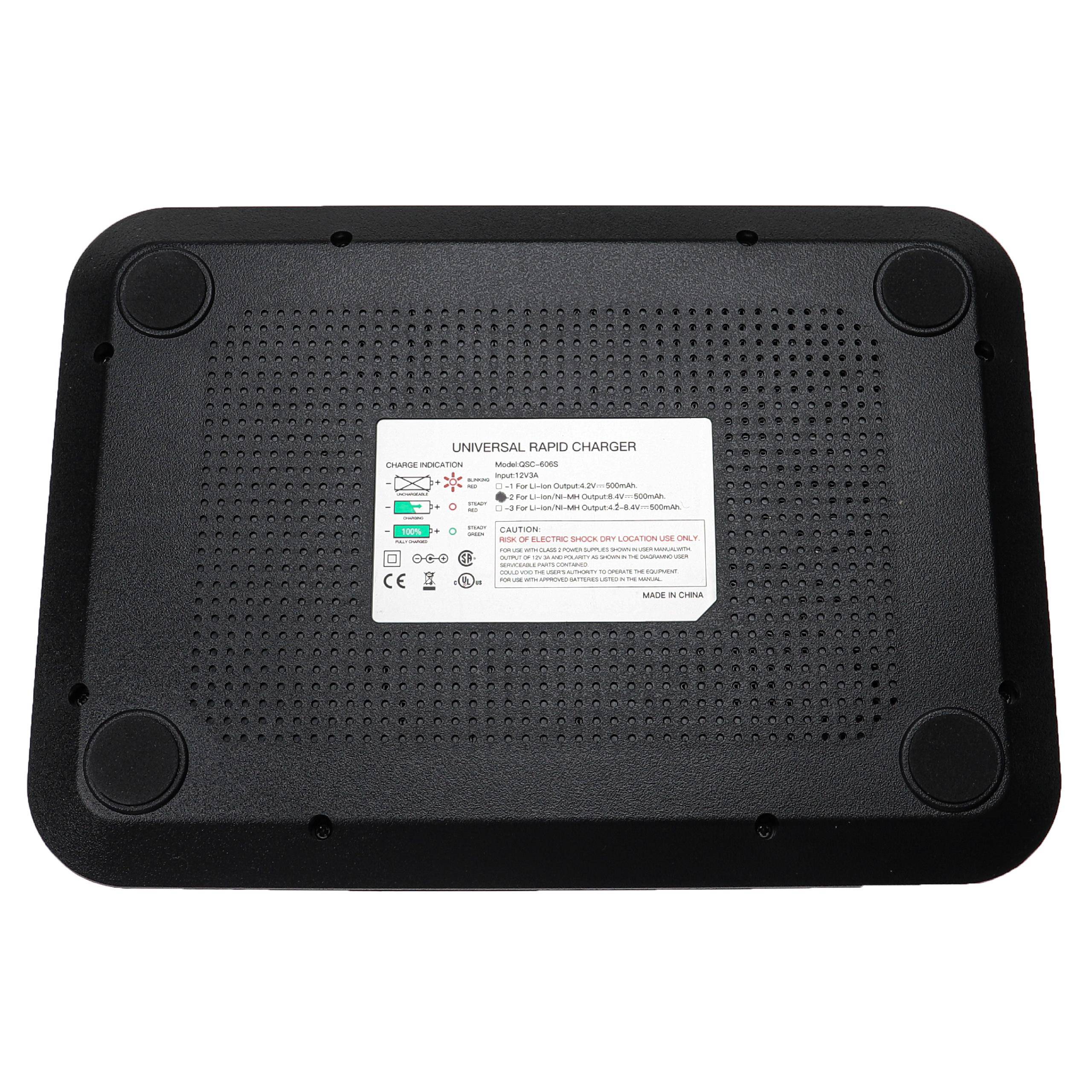vhbw 6-fach Ladegerät kompatibel mit Baofeng UV-5R, UV-5RA Funkgerät-Akkus - Ladestation + Netzteil, 8,4 V, 0,5 A