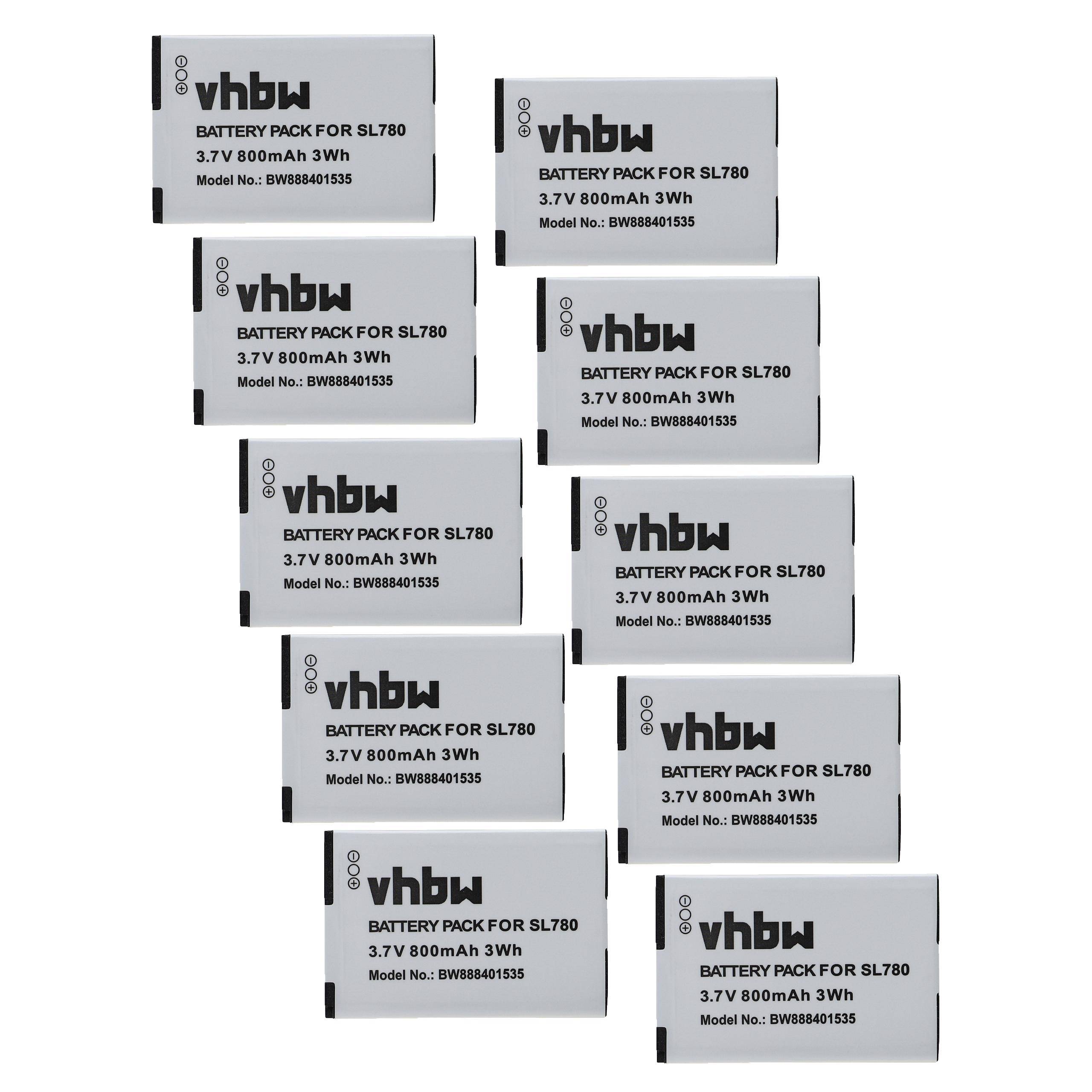 vhbw 10x Akku kompatibel mit Unify OpenStage SL6, SL400, SL450 schnurlos Festnetz Telefon (800 mAh, 3,7 V, Li-Ion)