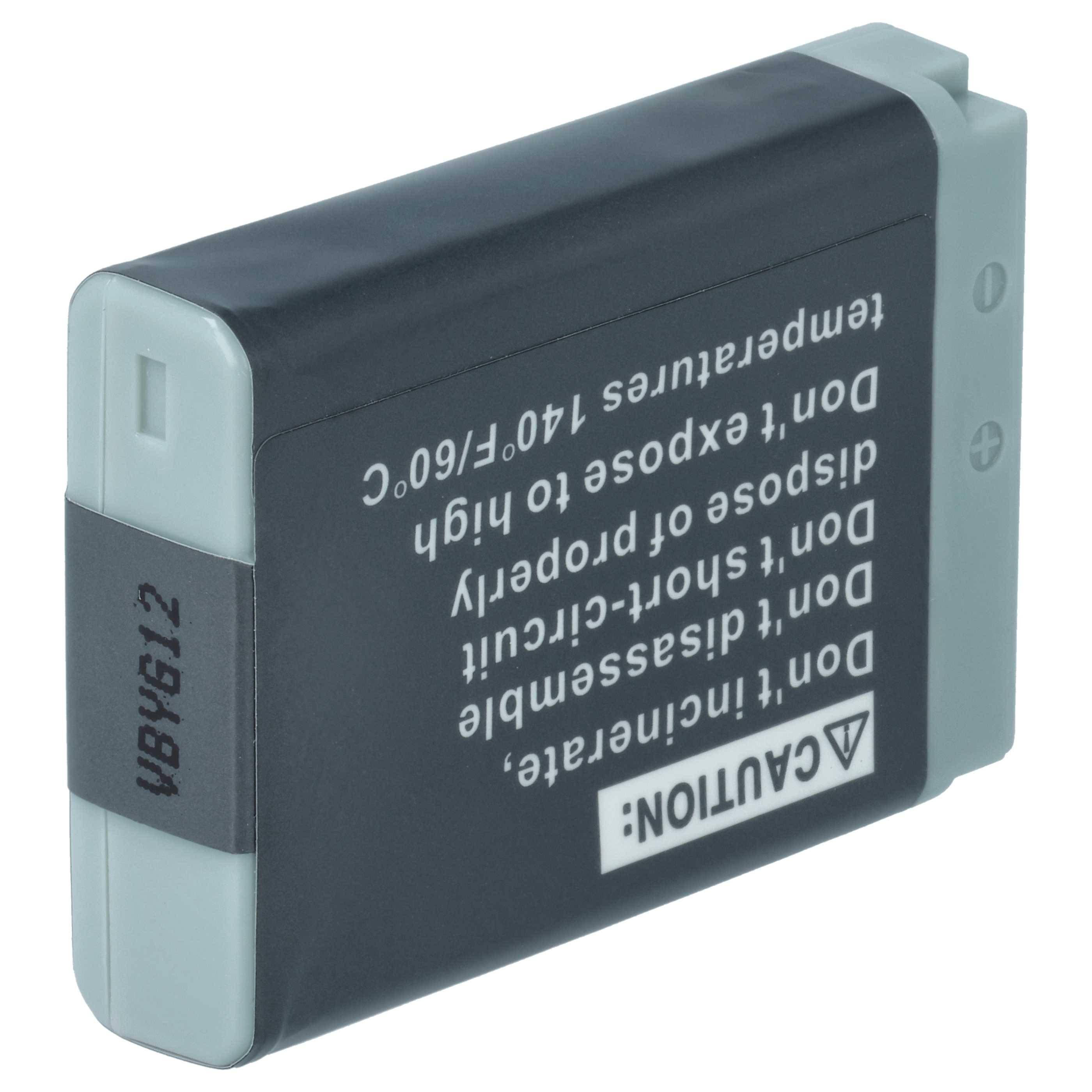 Eine kleine, rechteckige Lithium-Ionen-Batterie mit der Aufschrift „VORSICHT: Nicht kurzschließen oder hohen Temperaturen aussetzen