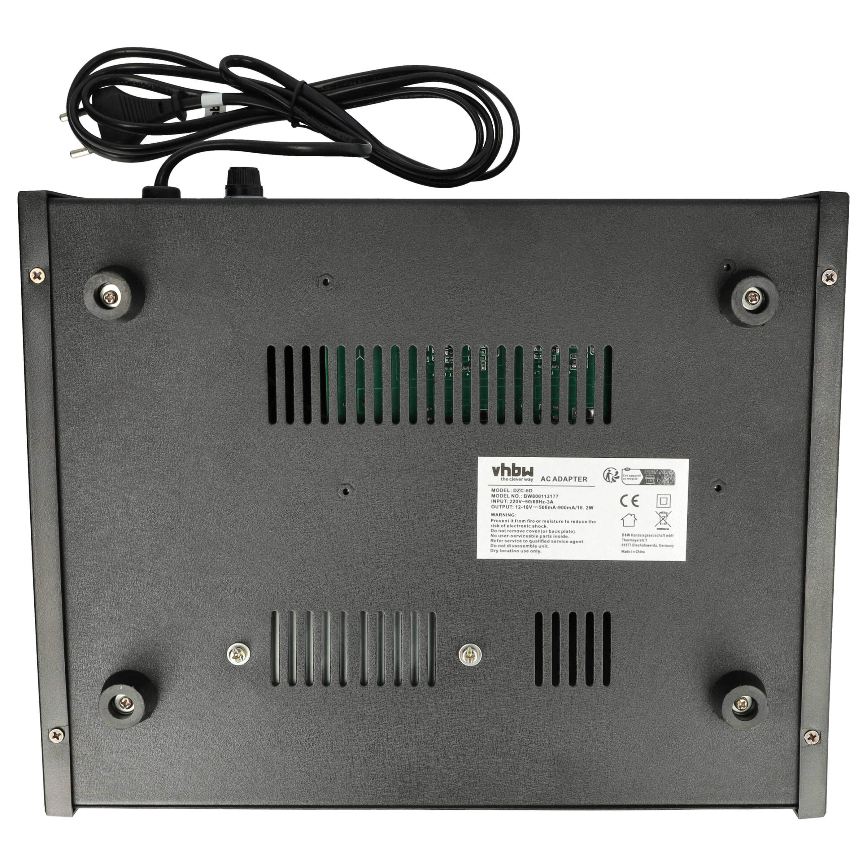 vhbw 6-fach Ladegerät kompatibel mit Motorola PMNN4045, HNN9013A Funkgerät-Akkus - Ladestation, 9,6 V, 0,5 - 0,9 A