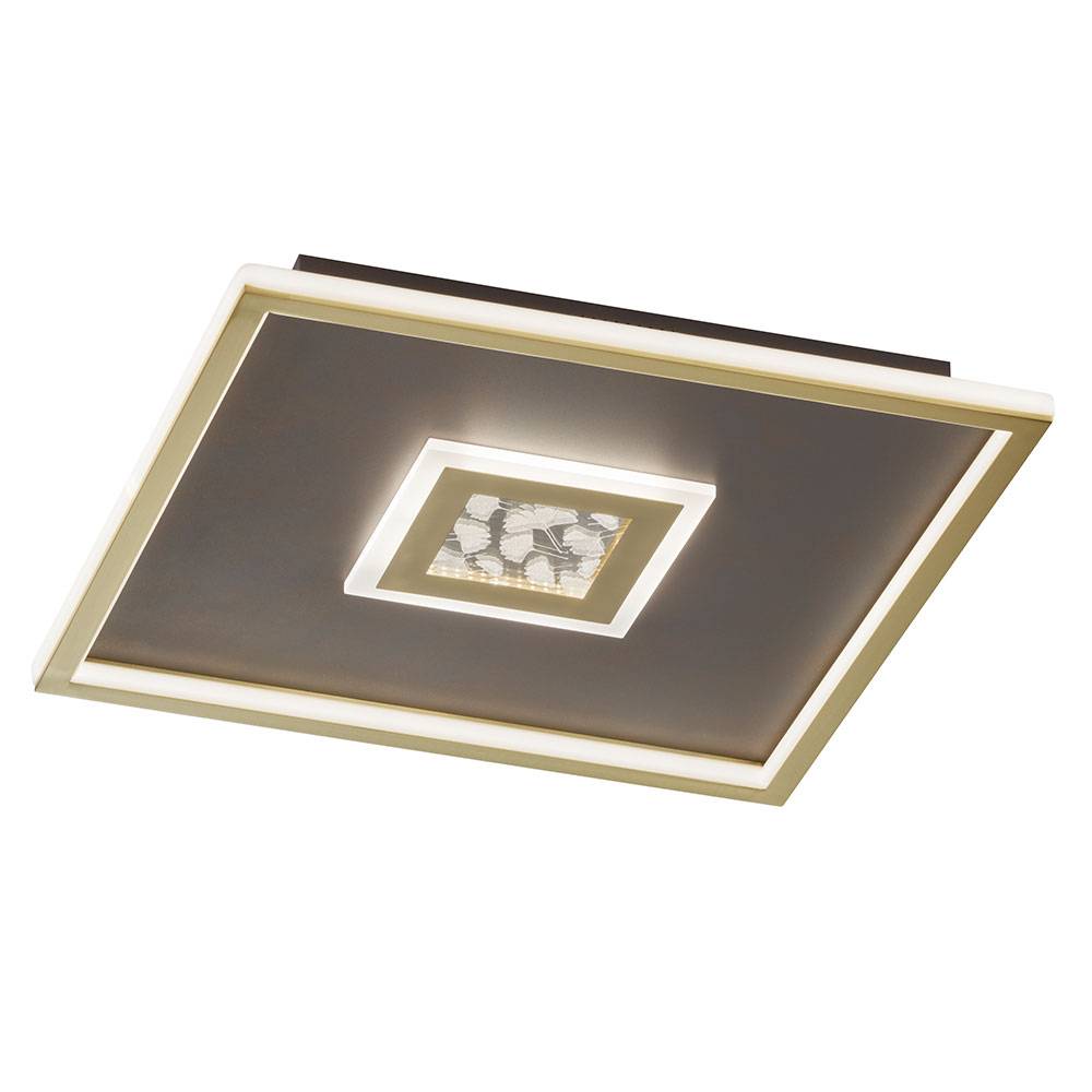 LED Deckenleuchte flach Deckenpanel Wohnzimmer rostfarben Deckenlampe dimmbar Landhaus, Metall, 56,5W 4000Lm warmweiß, LxBxH 50x50x6 cm