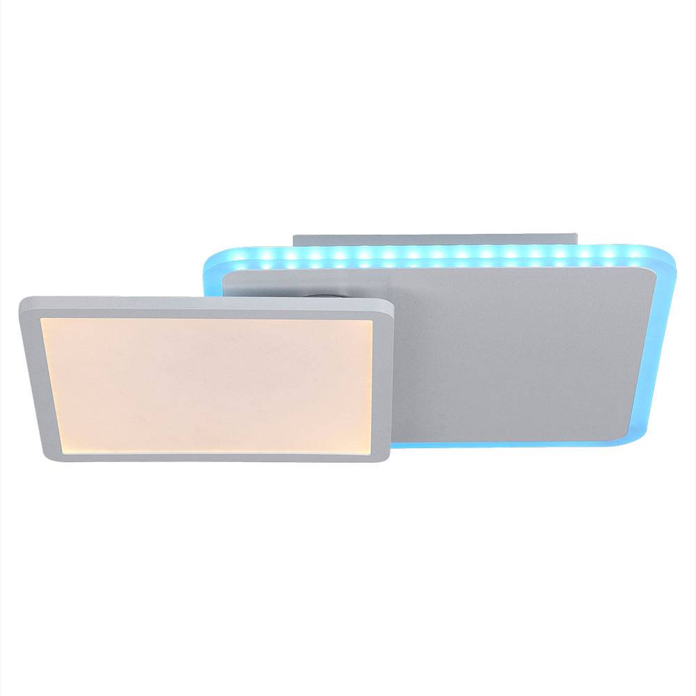 LED Deckenleuchte Farbwechsel rechteckig Deckenlampe dimmbar mit Fernbedienung RGB Deckenlampe, CCT, Backlight, schwenkbar, 22W 1200Lm, LxBxH
