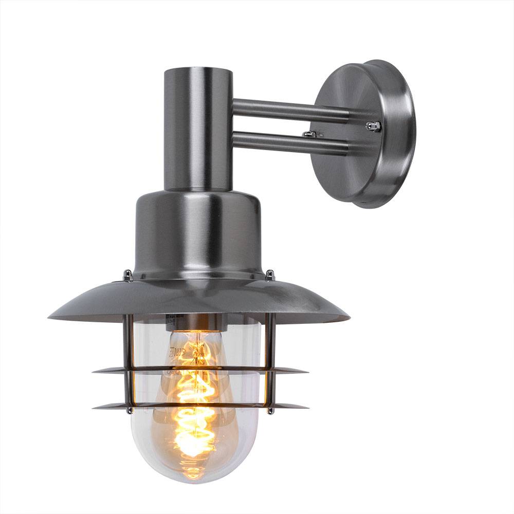 Außenlampe dimmbar Außenwandlaterne Gartenlampe RGB LED Wandleuchte, Edelstahl gebürstet, Smart, 1x 8,5W 806lm 2700-6500K, H 32,5 cm