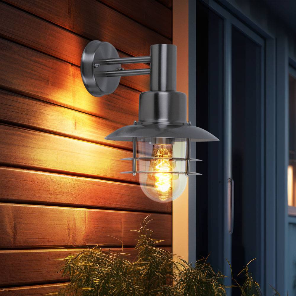 Außenlampe dimmbar Außenwandlaterne Gartenlampe RGB LED Wandleuchte, Edelstahl gebürstet, Smart, 1x 8,5W 806lm 2700-6500K, H 32,5 cm